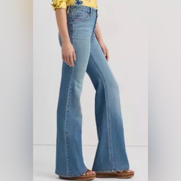 Lauren Ralph Lauren High Rise Flare Jeans blue wash size 10 new with tag - Picture 5 of 14